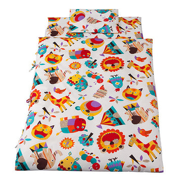 携帯用布団7点セット 動物柄 ホワイト フジキ 幼稚園 保育園 お昼寝 布団【送料無料 沖縄・一部地域を除く】